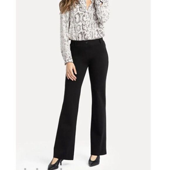 Betabrand Black Pull-On Stretch Mid Rise Straight Leg Dress Pant Trouser Yoga M - Picture 1 of 12